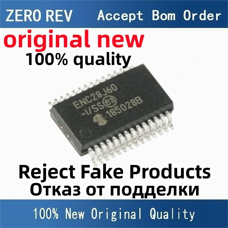 

2-50Pcs 100% New free delivery ENC28J60-I/SS ENC28J60 SSOP-28 SSOP28 Brand new original chips ic