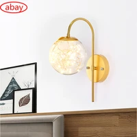 led wall lamp gold antlers starry gold ball nordic sconces lighting living bedroom bedside decoration fixture