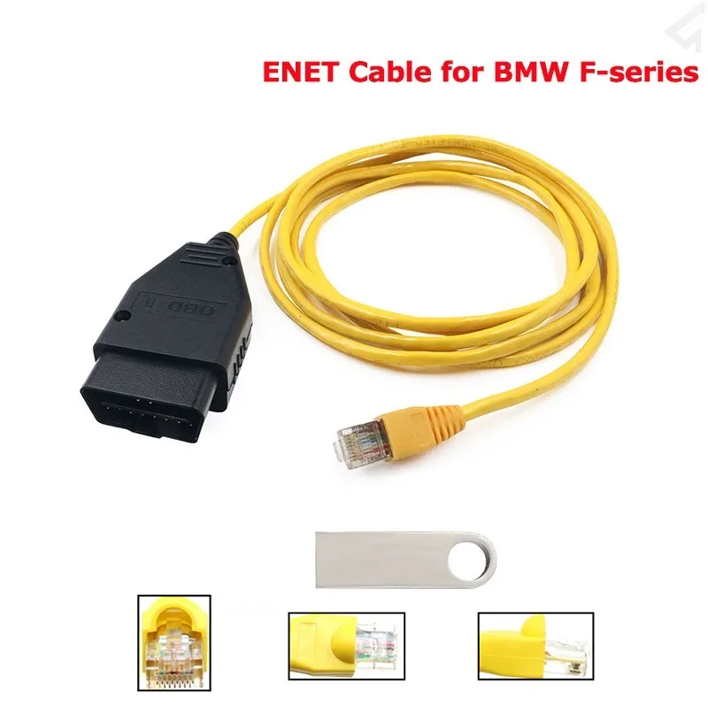 Фото Новейший ENET-кабель даты для BMW F-серии ICOM, интерфейсный кабель OBD2 для BMW OBDII V50.3, инструмент для передачи данных сканера №1