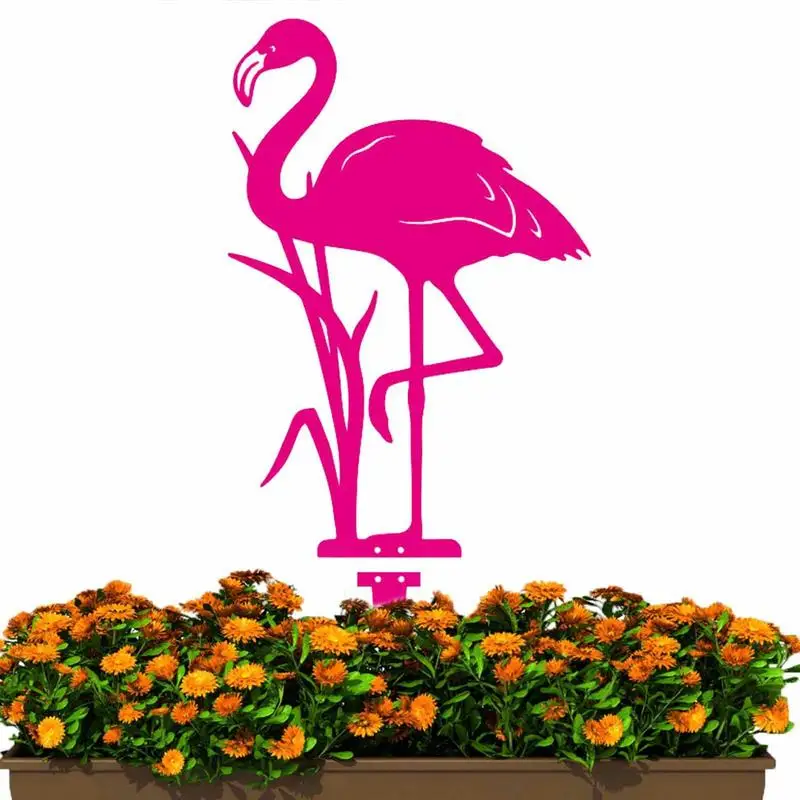 

Outdoor Garden Decoration Metal Yard Art Beautiful Pink Flamingo Lawn Decor Garden Stake Landscape Backyard Pathway Ornament