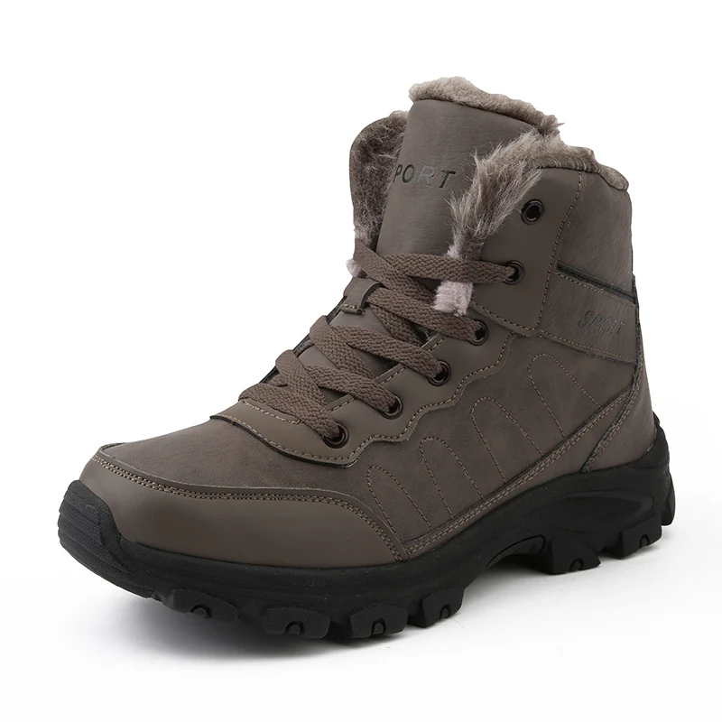 

Winter Men Boots Warm Plush Outdoor Sports Sneaker Waterproof Rubber Sole Fur Cotton Shoes Snow Boots for Men Free Shipping