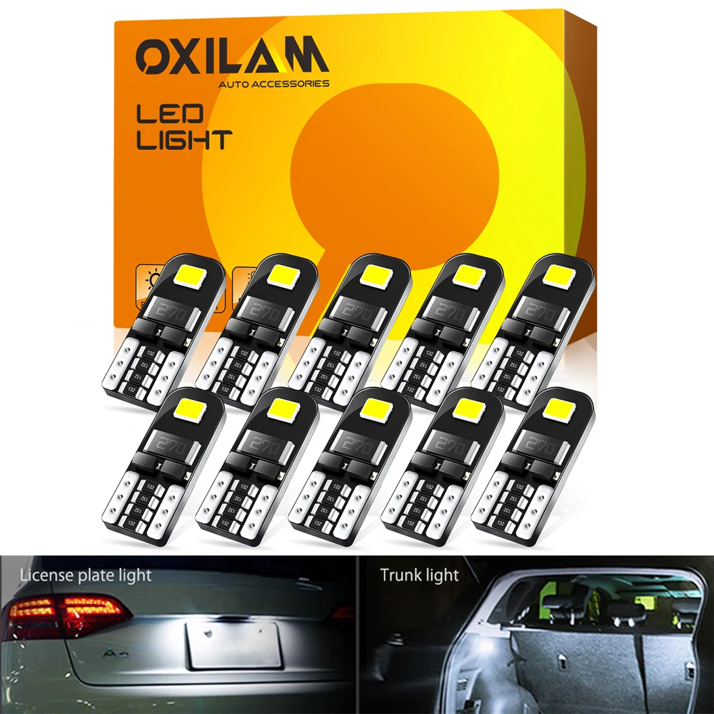 OXILAM 10 шт. T10 LED W5W Светодиодная лампа Canbus без ошибок супер яркие автомобильные