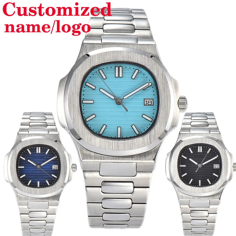 Часы на заказ 41 мм мужские автоматические часы индивидуальный логотип
