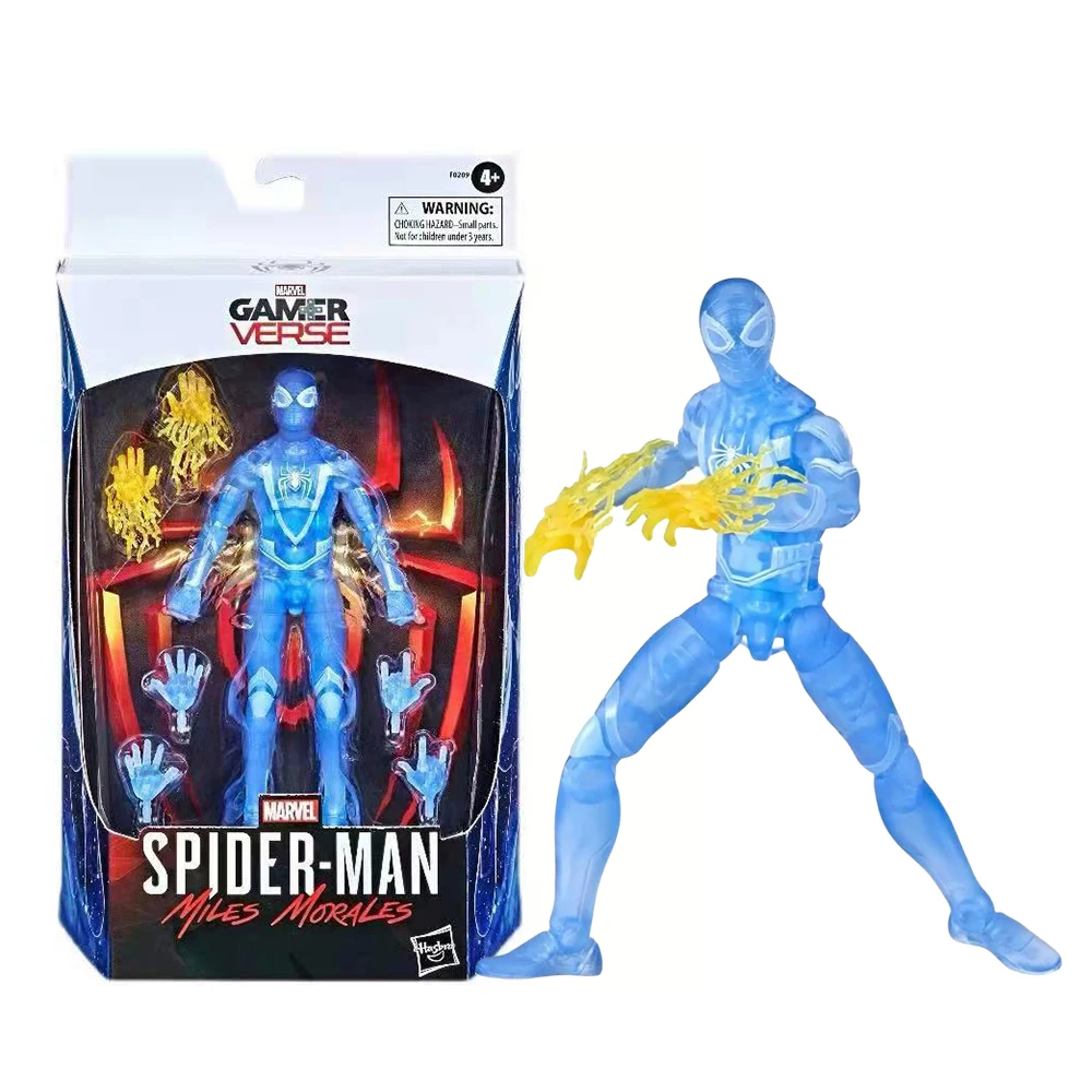 

6" Marvel Legends Spider Man Gamer Verse Miles Morales Translucent Blue Action Figure Toys ML-33