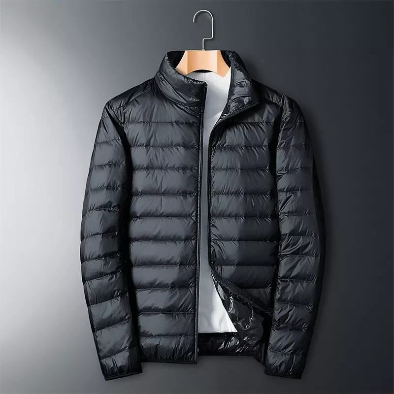New2022 And Winter New Men's Warm Solid Color Stand Collar Down Jacket Leisure Trend Coat Men's Wear