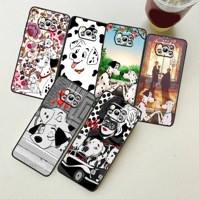 

Disney 101 Dalmatians Phone Case For Xiaomi Mi Poco X5 X4 X3 NFC F4 F3 GT M5 M5s M4 M3 Pro C50 C55 5G Funda Black Cover