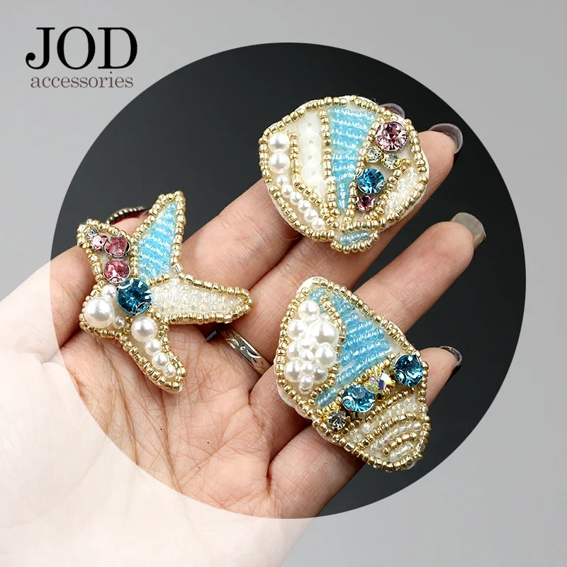 Жемчужная ракушка из бисера морская звезда пришить нашивки для одежды