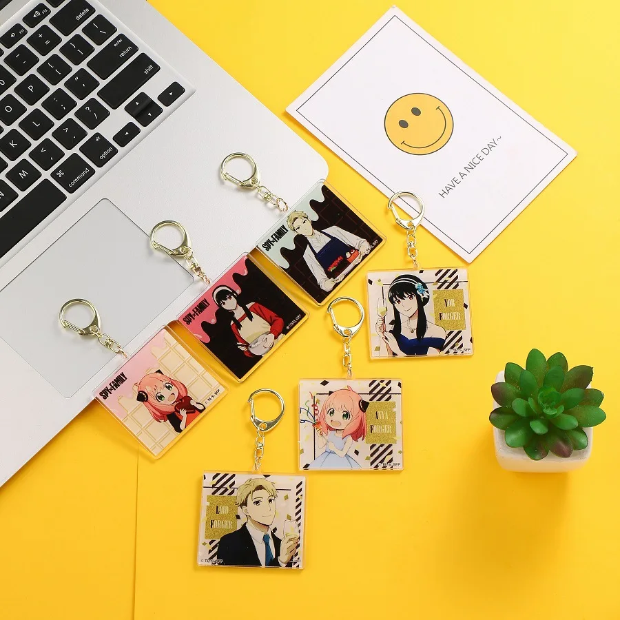 

Anime SPY×FAMILY Acrylic Keychain Jewelry Cartoon Twilight Yor Forger Anya Forger PVC Two Sided Pendant Keyrings Cosplay Prop Gi