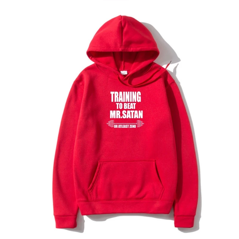 

Trainings To Bea Mr.Satan Jesus Funny Pullover Men Fleece Summer Harajuku Warm Fleece Black Outerwear