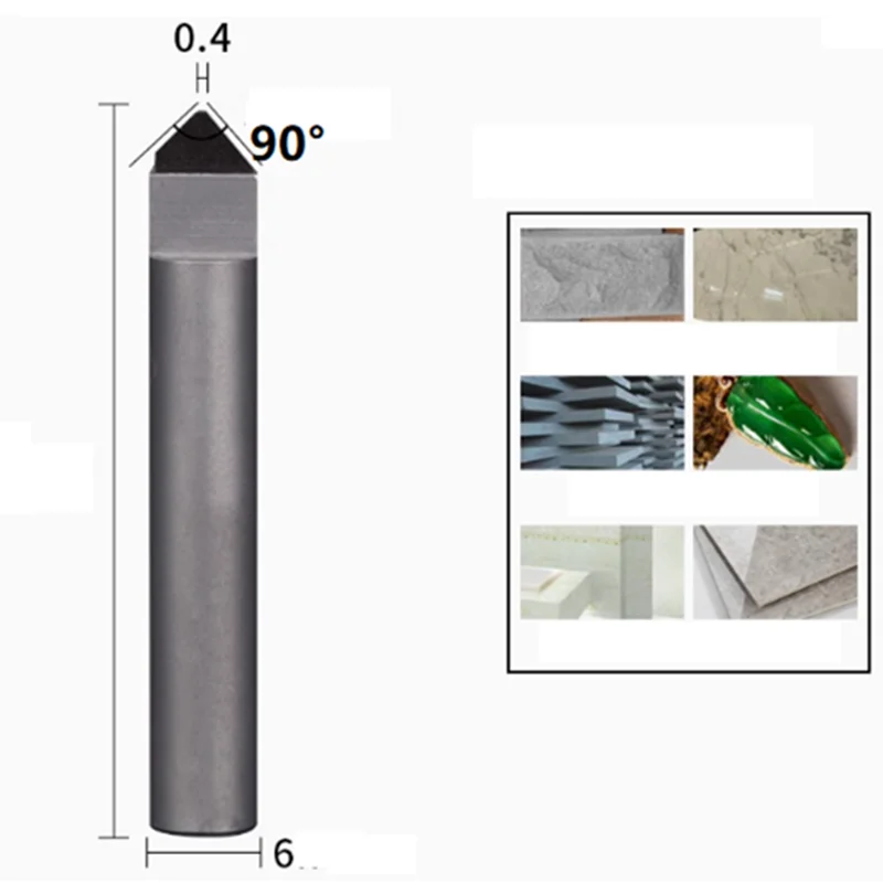 

Алмазные гравировальные инструменты, камень, гранит, мрамор, фреза с ЧПУ, PCD V, резьба, 6 кромковых фрез, гравер 90, 70 градусов