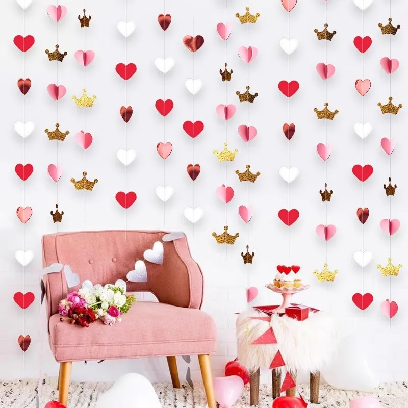 

Радужная бумажная гирлянда с облаками, сердцами и коронами, 2 м, 2,5 м, 3 м