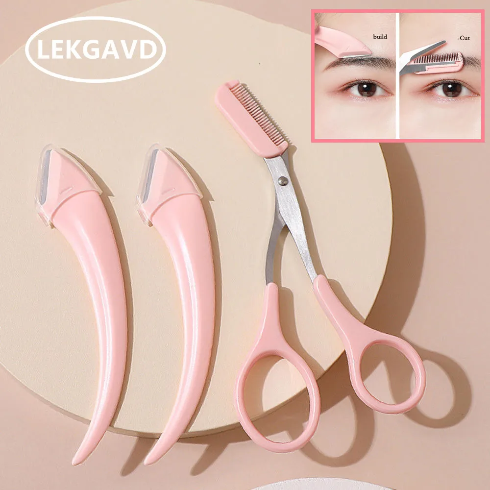 

Eyebrow Trimming Knife Eyebrow Face Razor For Women Professional Eyebrow Scissors With Comb Brow Trimmer Scraper Accessories