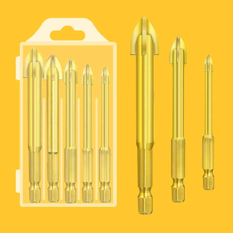 

5/10pcs Grass Drill Bits Hole Saw Set for Tile Concrete Brick Glass Ceramic Wood Metal Stone 4-12mm Woodworking Tools