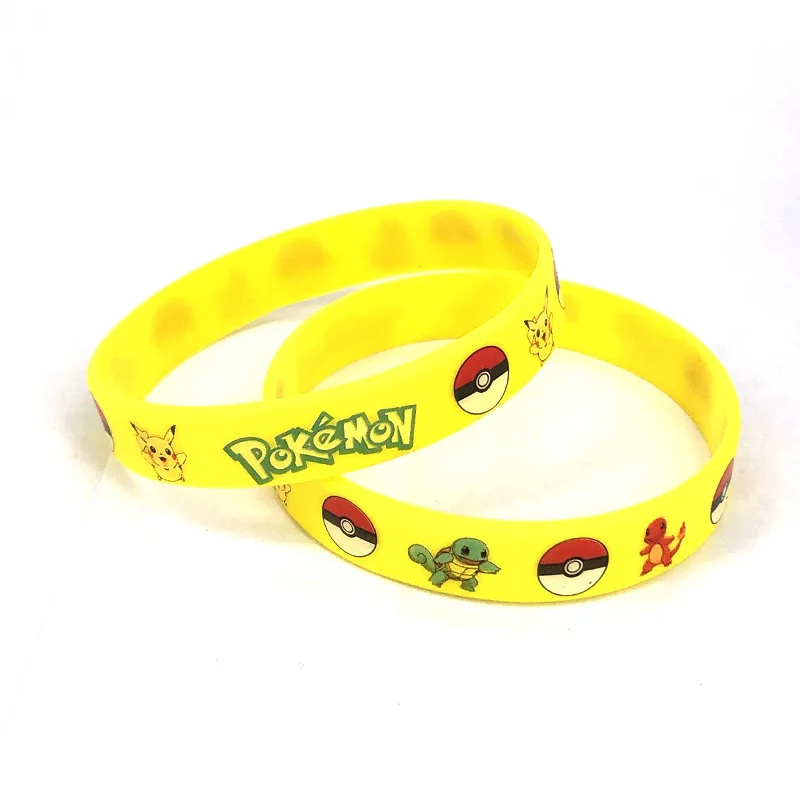 4 шт. браслет с покемонами аниме фигурки Пикачу Чармандер детский силиконовый