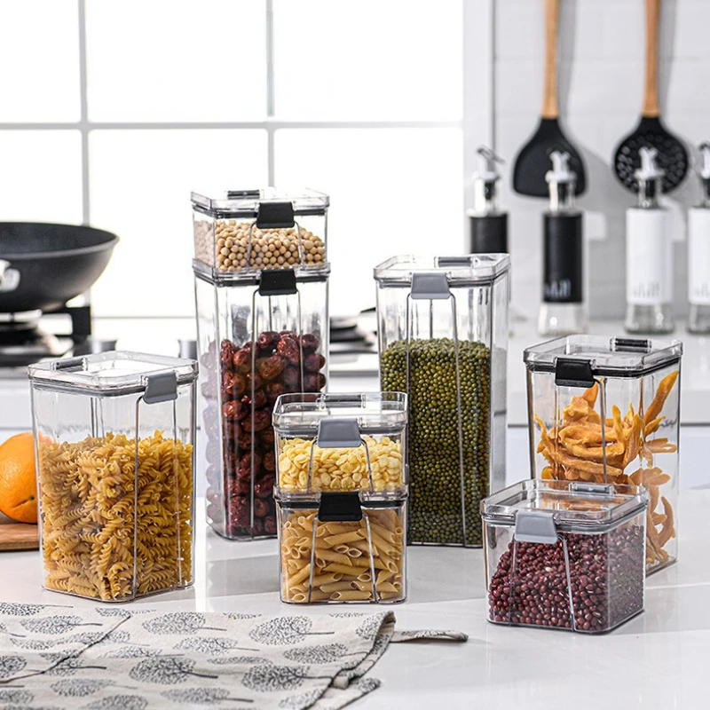 

Органайзеры для хранения пищевых продуктов, коробка для кухонных контейнеров для хранения, банки для холодильника с крышкой, пластиковый к...