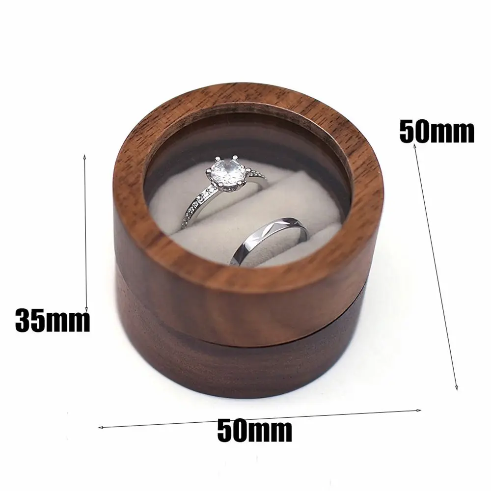 Коробка для ювелирных изделий из дерева с хранением кольца и дисплеем для влюбленных, подарок на помолвку.