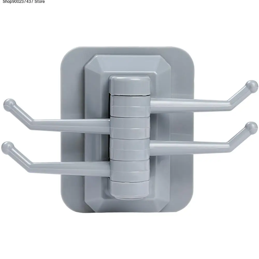 

New Arrival Rotary 4-Hook kitchen bathroom wall rack towel rack without screw and trackless hook For Home Decor #YL10