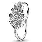 Женские двойные кольца из дуба, оригинальное кружевное кольцо из стерлингового серебра 925 пробы с вырезами и кристаллом, подарок на вечеринку, европейские ювелирные украшения