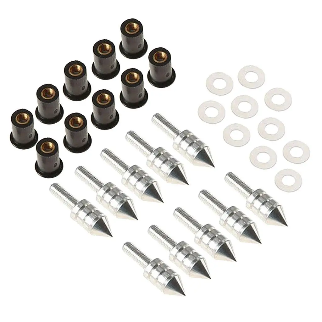 

10 х комплект болтов с шипами для лобового стекла мотоцикла, гайки / болты / шайбы