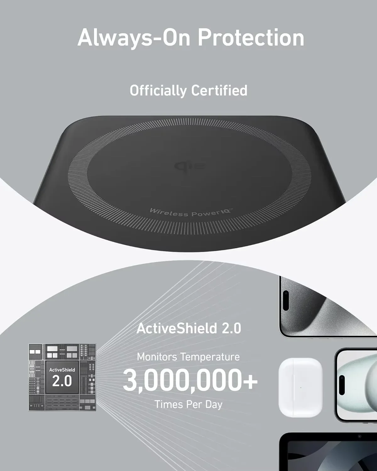 Фото Портативный внешний аккумулятор TLF Anker 15W MagGo с LED-дисплеем, сертифицированный Qi2, сверхбыстрая зарядка, 10000 мАч, со складной подставкой №4