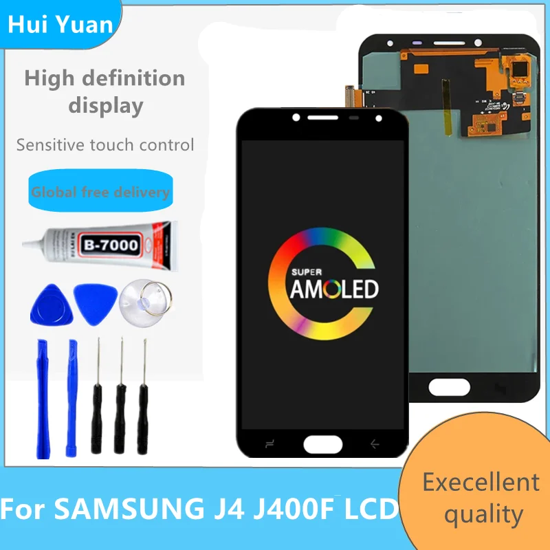 Оригинальный дисплей 5,5 дюйма; Для Samsung Galaxy J4, J400, J400F, J400G/DS, зеркальный ЖК-дисплей, сенсорный экран, дигитайзер в сборе, замена