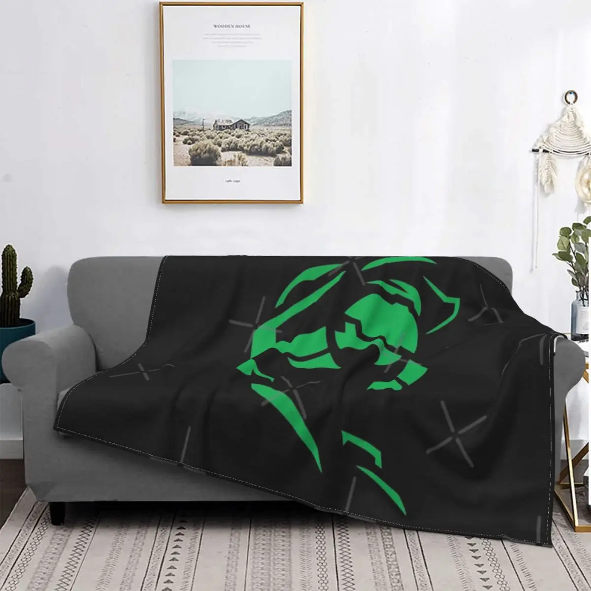 

Halo Master Chief-Manta a cuadros para cama y sofá, manta con capucha para Xbox, colcha de Picnic