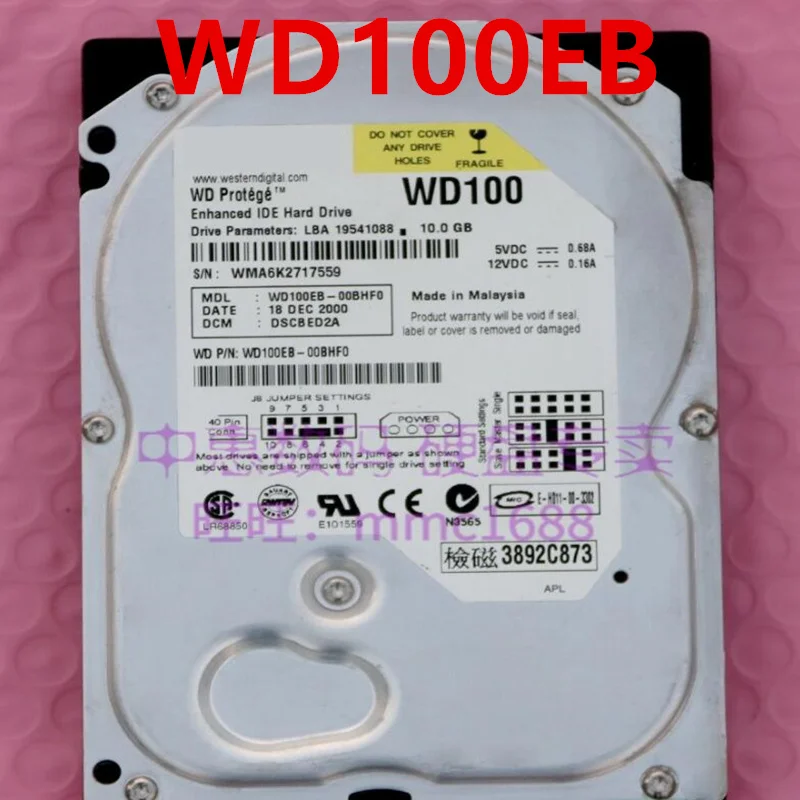 

95% New Original Hard Disk For WD 10GB 3.5" For WD100EB-00BHF0 WD100EB