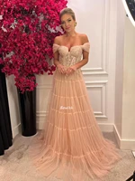 blush woman dress for party off shoulderl long evening dresses 2022 luxury dresses for party with applique