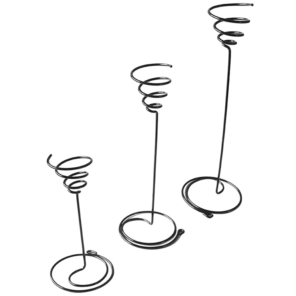 

3 Pcs Metal Storage Racks Support Holder Accessories 13X12X12CM Air Plants Stand Display Black Wrought Iron