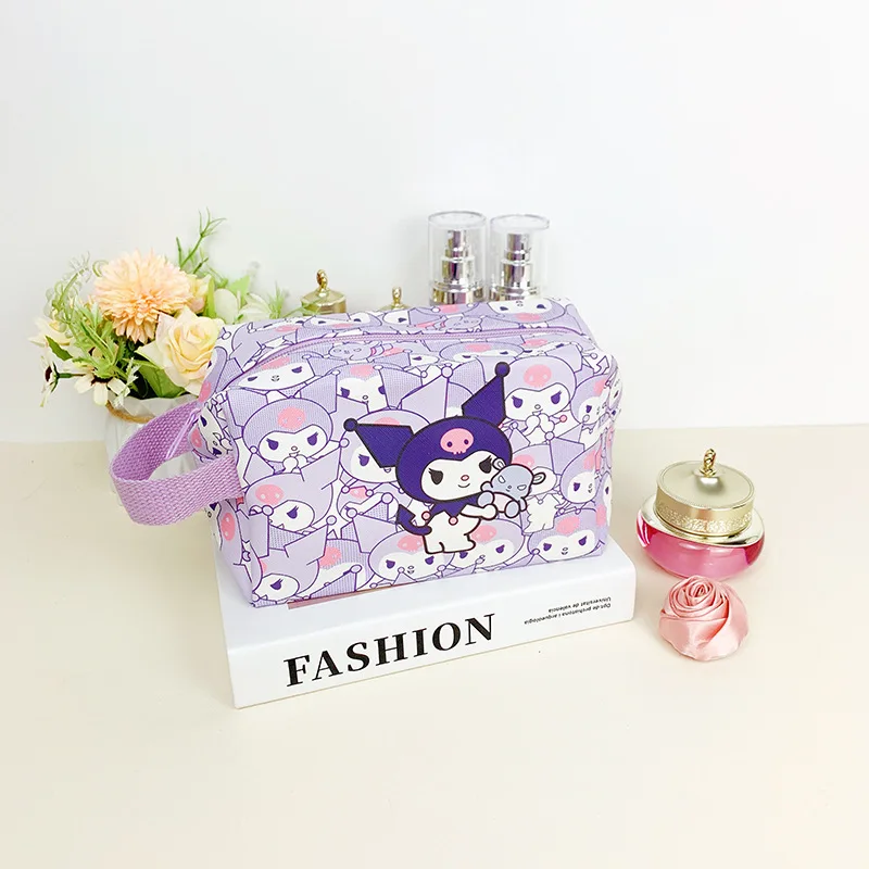 Милая косметичка Kuromi Cinnamoroll большая вместительная дорожная сумка-органайзер для