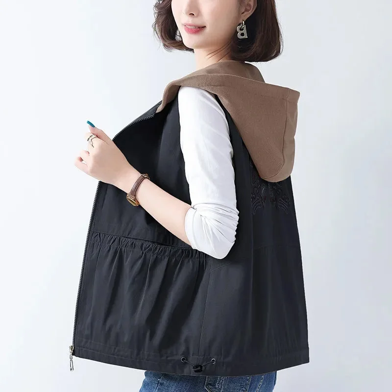 Новое пальто большого размера корейский жилет модный кардиган Джокер элитный