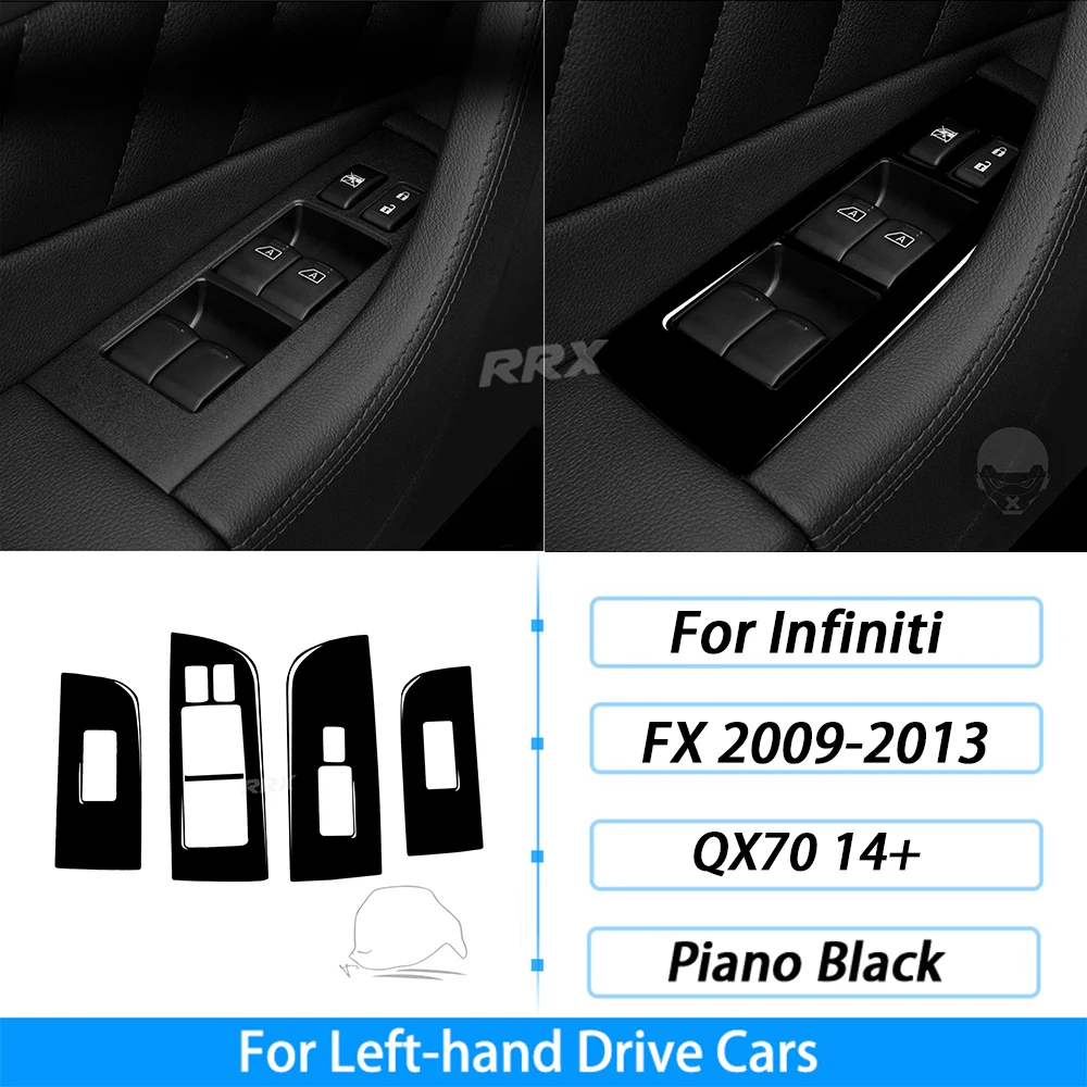 

Для Infiniti FX 2009-2013 QX70 14 + фортепиано, черное окно, отделка, Обложка, аксессуары для украшения интерьера автомобиля, наклейка