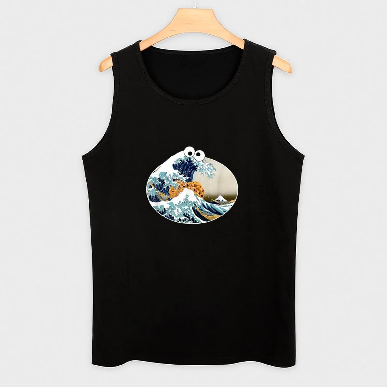 Фото The Great Cookie Eating Wave Off Kanagawa - Майка Googly Tank Top Athletic Fit, быстросохнущая, без рукавов, для тренировок №3