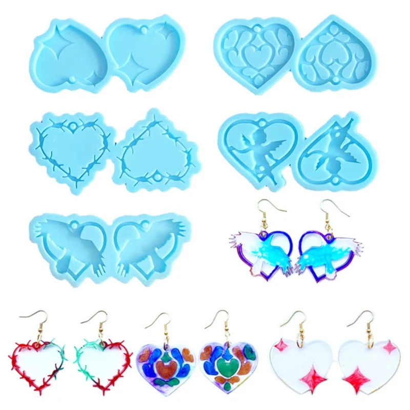 

Valentine's Day Series Earring Silicone Mold Suitable for Epoxy Resin Diy Craft Earrings Pendant Earrings Jewelry Making