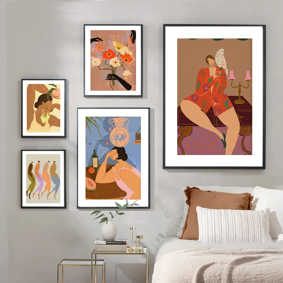 Женская пижама в стиле бохо танцевальная сова цветочные плакаты и искусственные