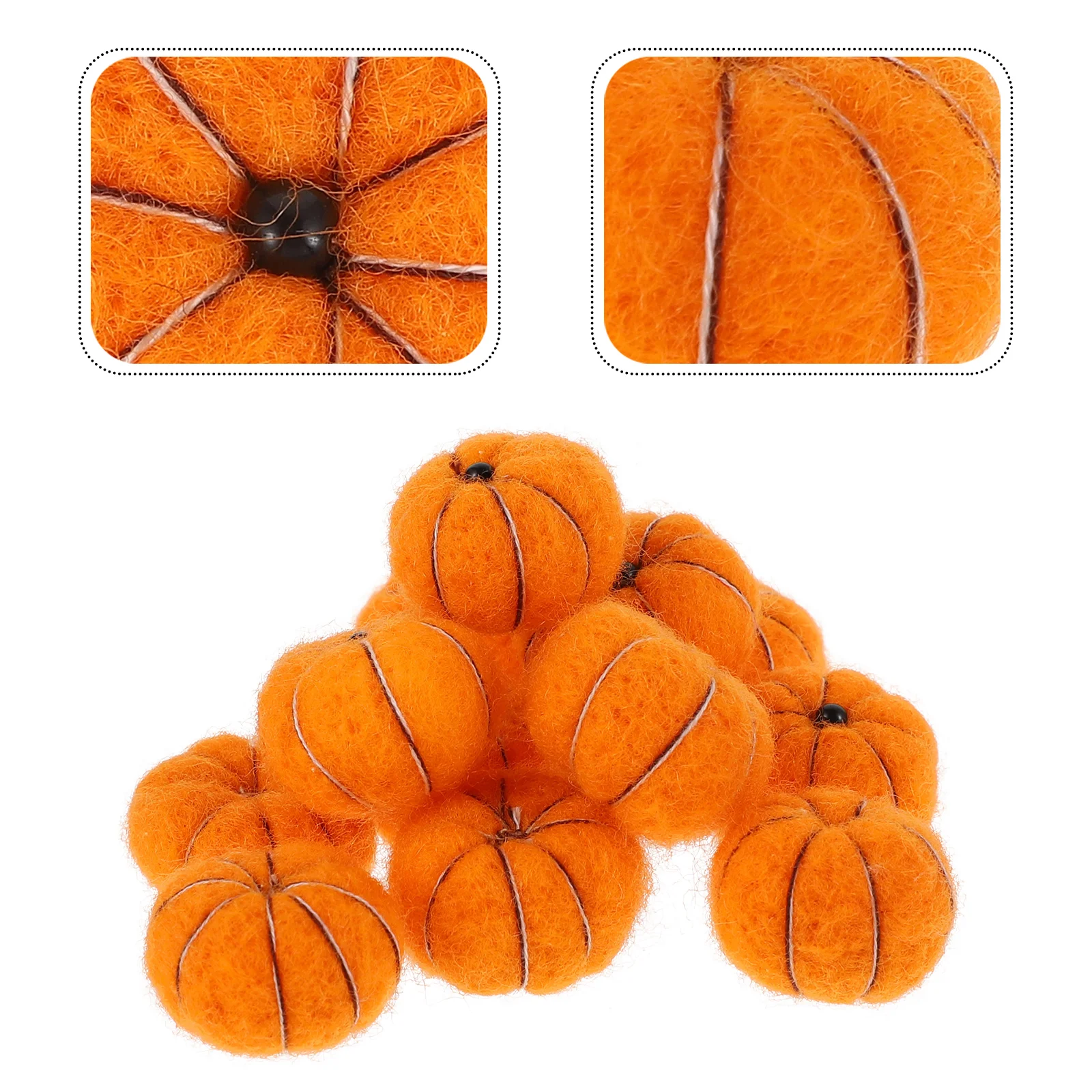 

12 Pcs Nativity Ornaments Pumpkins Garland Wool Felt Pumpkins Pumpkin Pom Pom Wool Felt Balls Felt Pom Poms