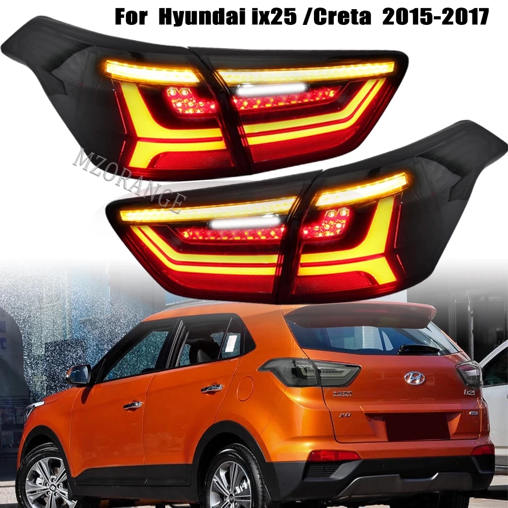 

Tail Light For Hyundai IX25 Creta 2016 2017 2018 LED Rear Brake Signal Daytime Running DRL Lamp Car Accessories 4pcs Black
