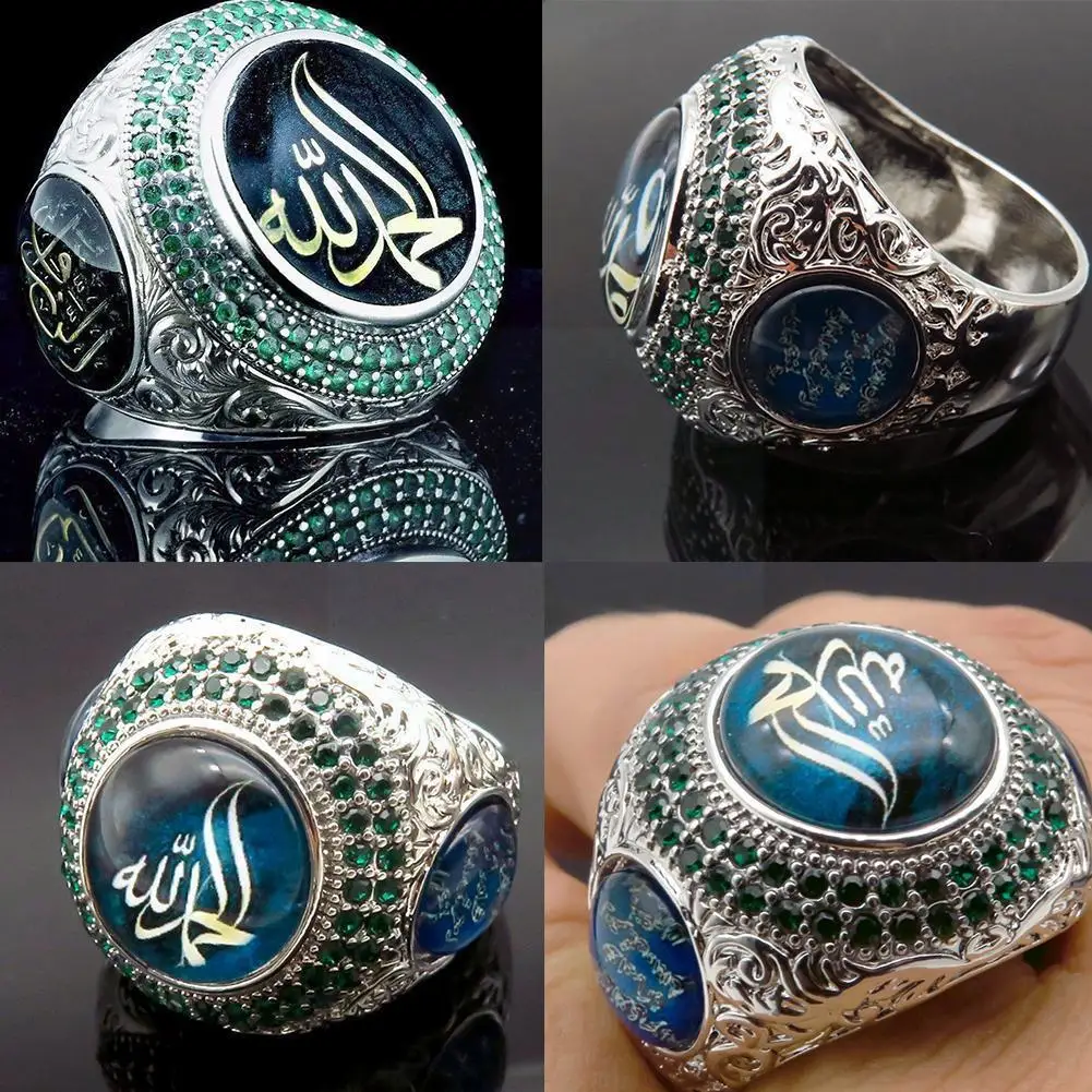 

Vintage Ring Turkish Fashion Style Hand Jewelry High Two Thai Women Quality Silver Tone Saudi Plated Decorate Ring Vintage L8u1