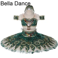 dark green la bayad%c3%a8re variation custom made ballet tutu girls pancake tutu costumes bt9057
