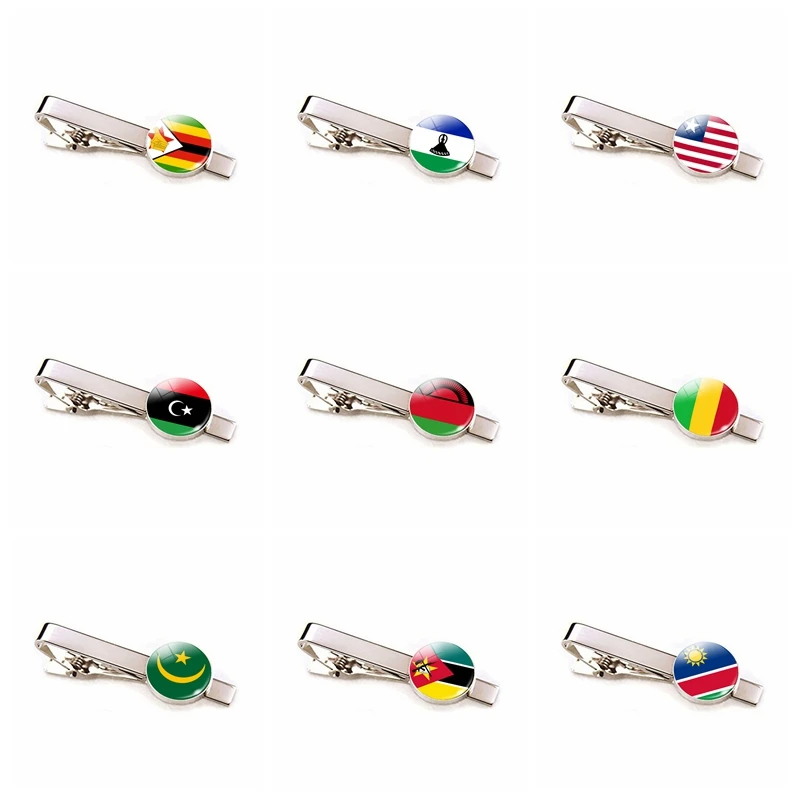 

Africa Countries National Flag Tie Clips Men Fashion Metal Tie Bar Clip Ghana Liberia Kenya Namibia Flag Pins