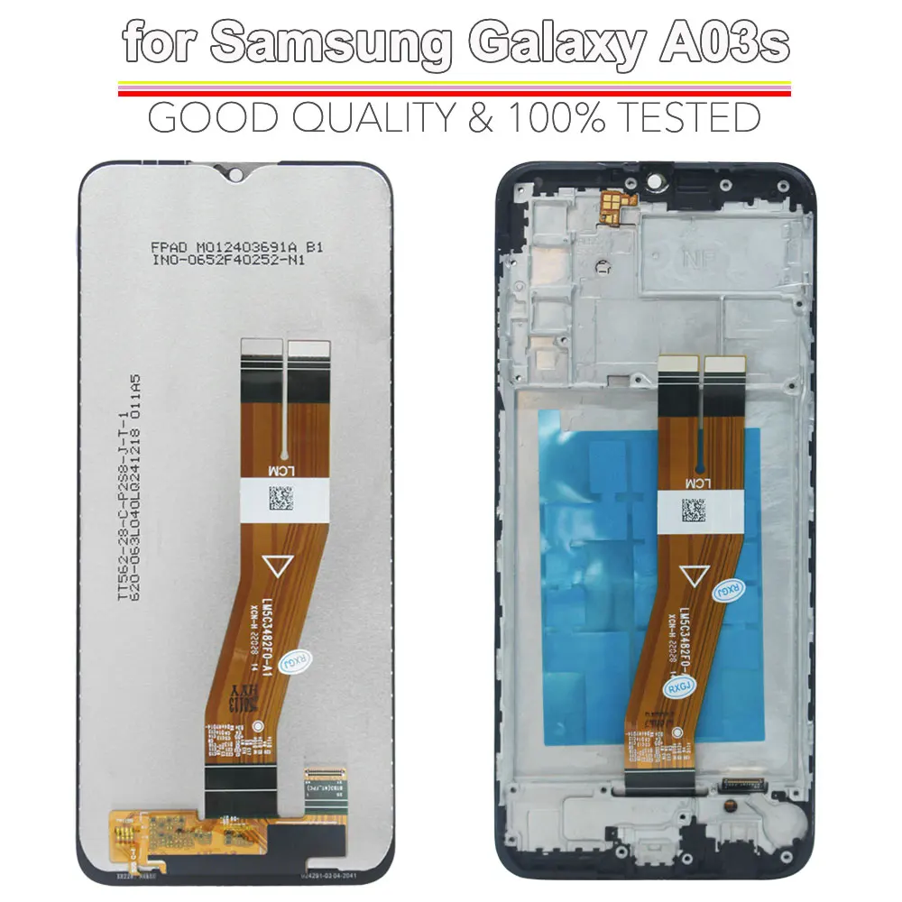 Фото Проверенный ЖК-дисплей для Samsung Galaxy A03s, сенсорный экран в сборе, замена дигитайзера для Samsung A03S M03S A037F A037M №2