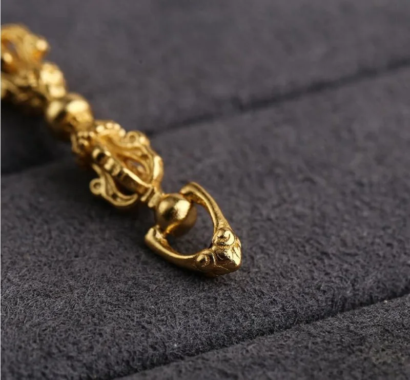 100% Серебро 925 пробы позолоченный Тибетский подвеска буддийский амулет на удачу