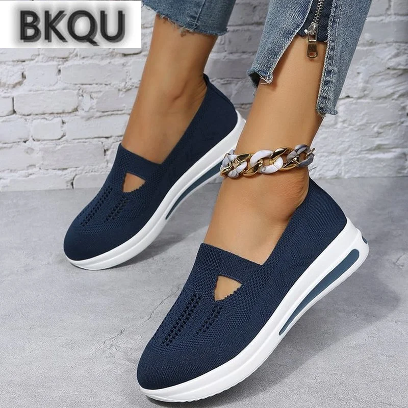 

NEW Women Vulcanized Sneakers Platform Solid Color Flats Ladies Shoes Casual Breathable Wedges Walking Sneakers Zapatillas Mujer