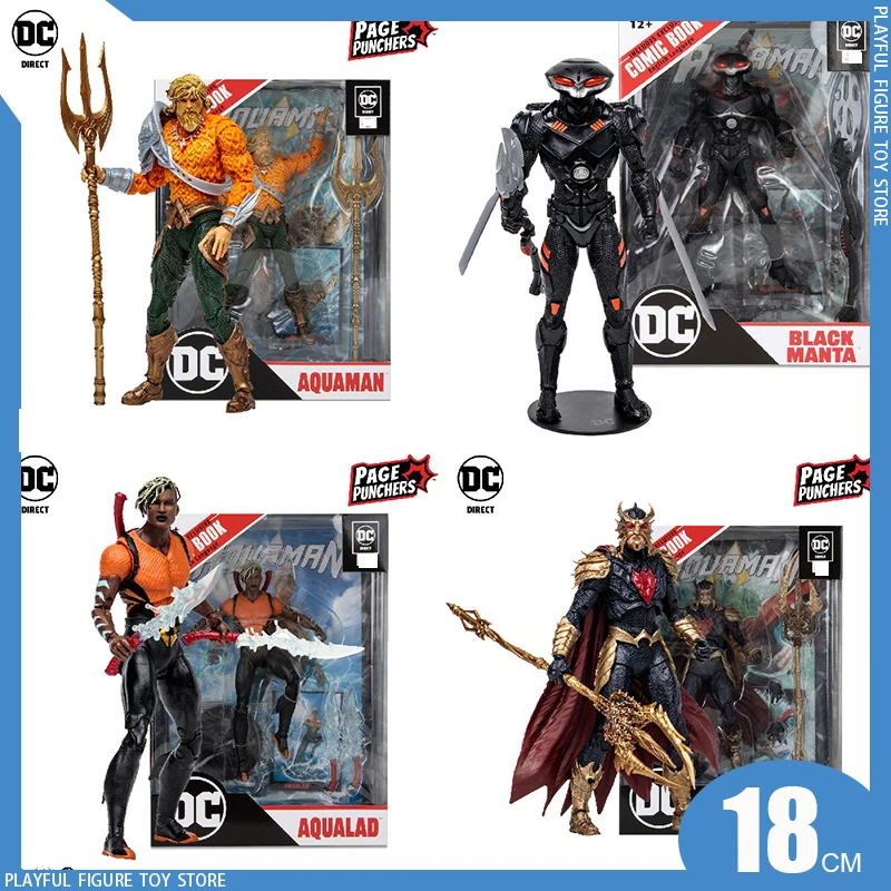 

Anime Figure McFarlane Toys Page Punchers Aquaman Ocean Master Black Manta Aqualad Aquaman Comics Action Figure Doll Model 18cm