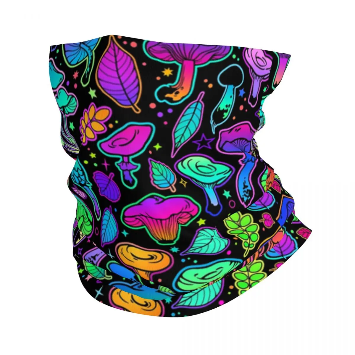 

Psychedelic Magic Mushrooms Bandana Neck Warmer Women Men Winter Ski Hiking Scarf Gaiter Face Cover