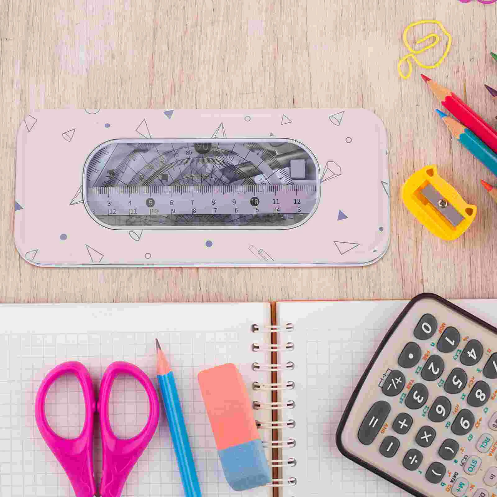 

Compass Ruler Set Protractor Triangle Kit Board Kids Drawing Stationery Professional Geometry Wrought Iron Office