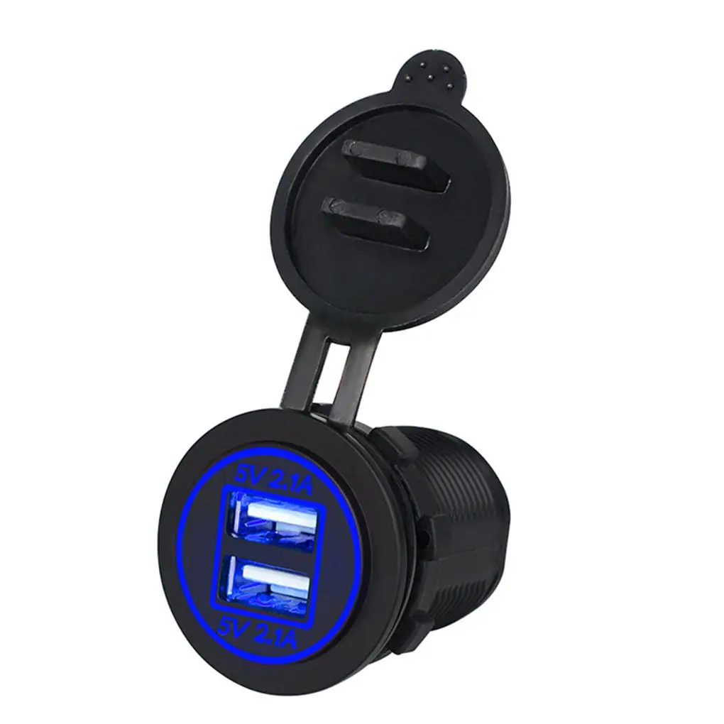 

Водонепроницаемая Автомобильная розетка с двумя USB-портами, 5 В, 2,1 А