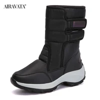 women snow boots fashion hiking shoes waterproof casual mid calf boots platform casual shoes