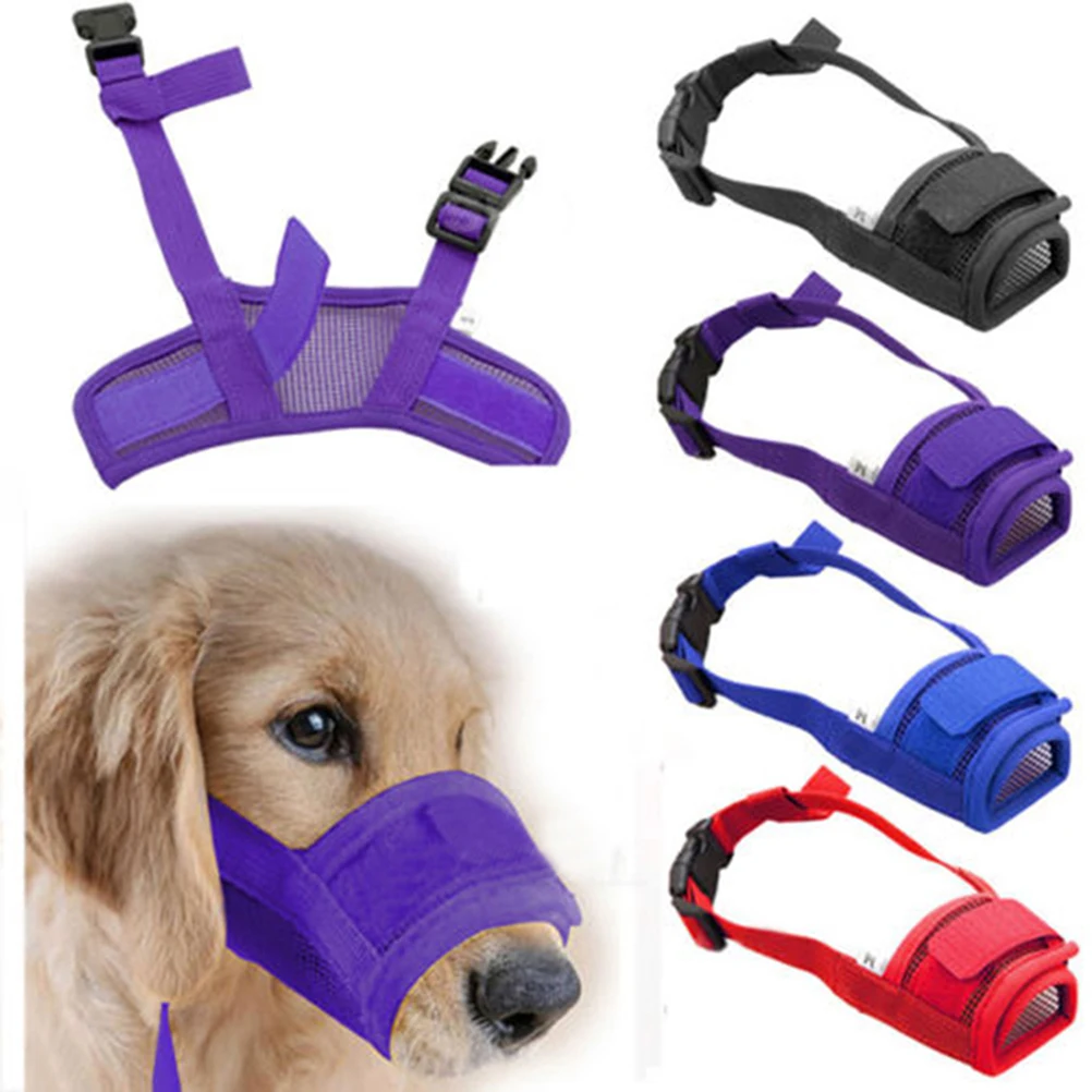 

1PC Dog Adjustable Mask Bark Bite Mesh Mouth Muzzle Grooming Anti Stop Chewing puppy accessories pet grooming accessories