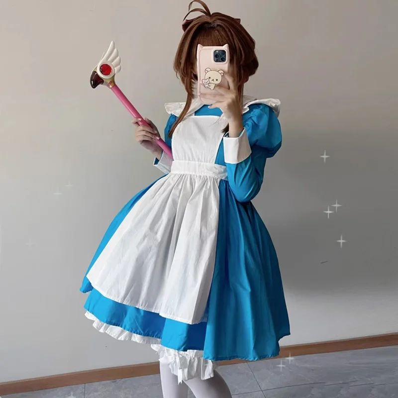 Cardcaptor Sakura Косплей платье горничной синего цвета pdmcms